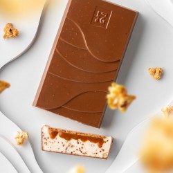 Bûche de Noël glacée Tablette Popcorn caramel.