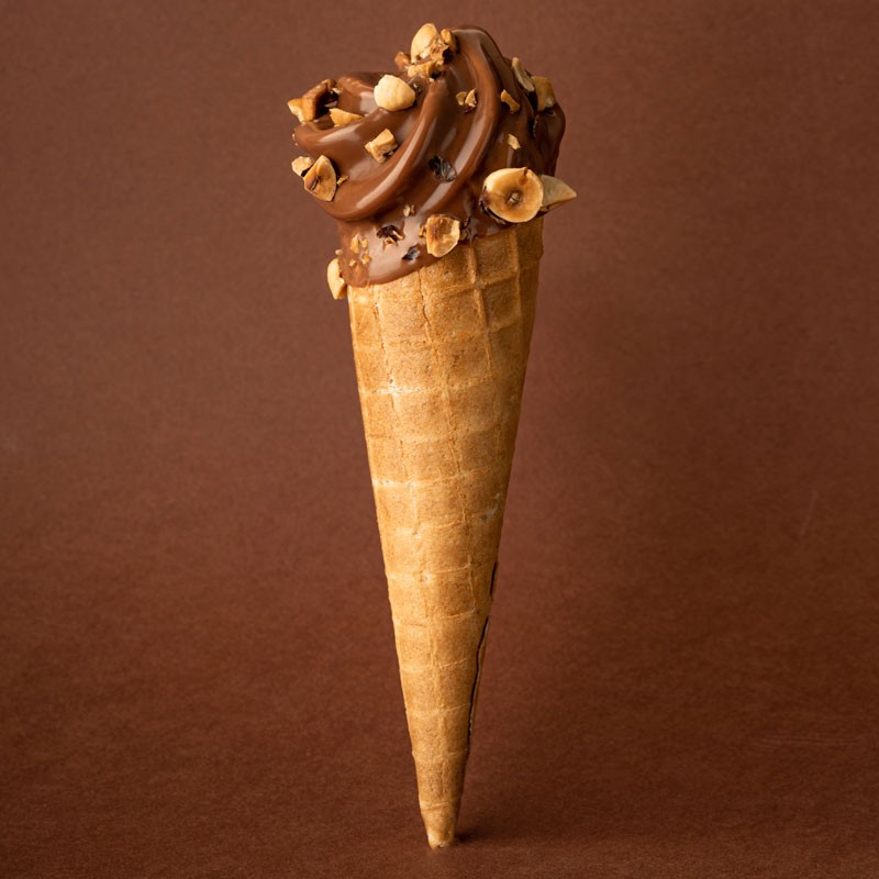 Cône glacé artisanal chocolat caramel