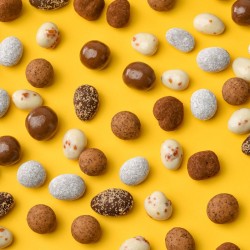 Dragées pop corn  chocolat blanc caramel
