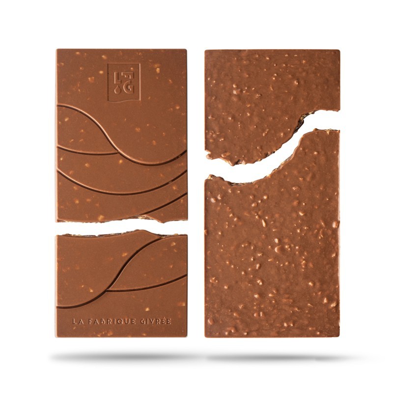Tablette de chocolat au lait et éclats d'amandes