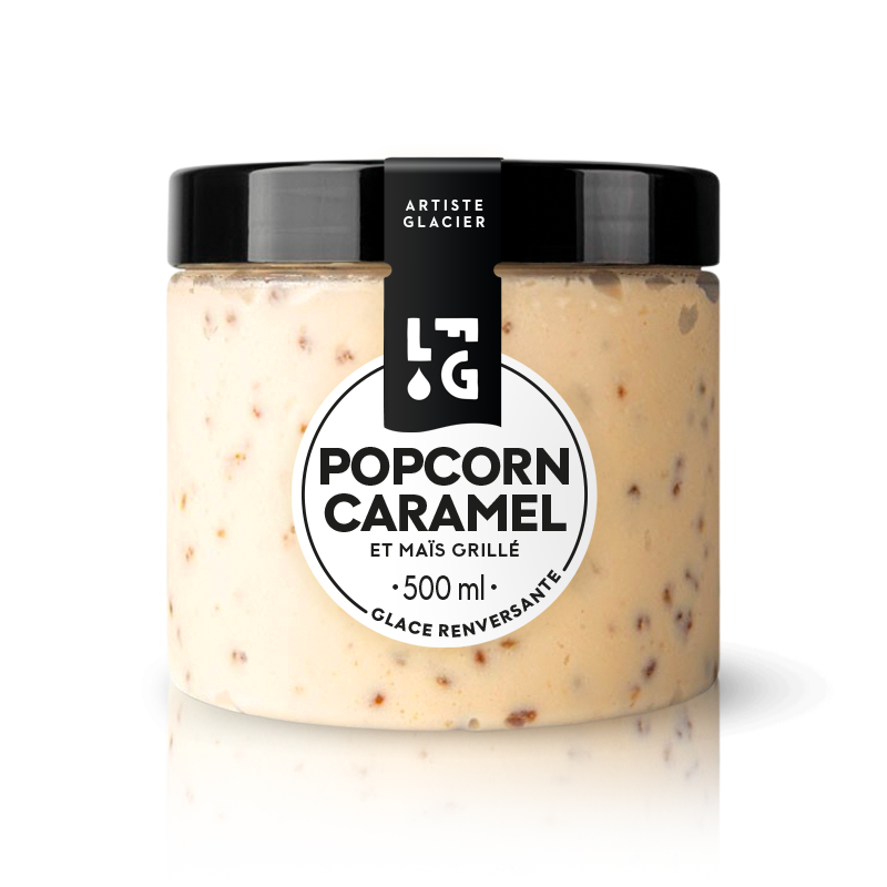Glace artisanale popcorn caramel