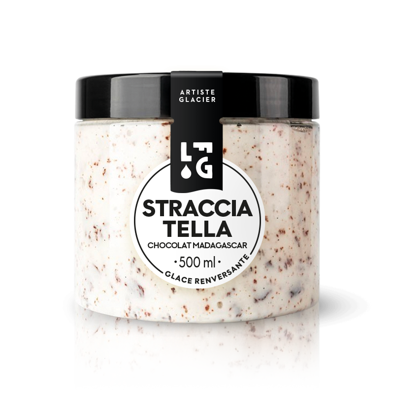 Glace artisanale stracciatella au chocolat de Madagascar.