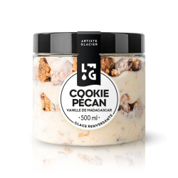 Glace artisanale au cookie pécan et vanille de Madagascar