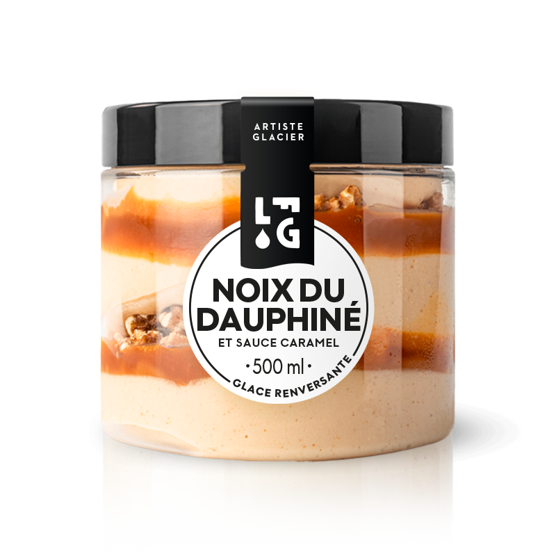 Glace artisanale à la noix et au caramel