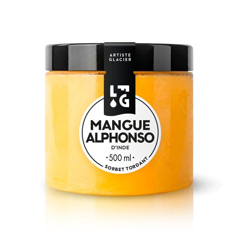 Sorbet artisanal à la mangue Alphonso.