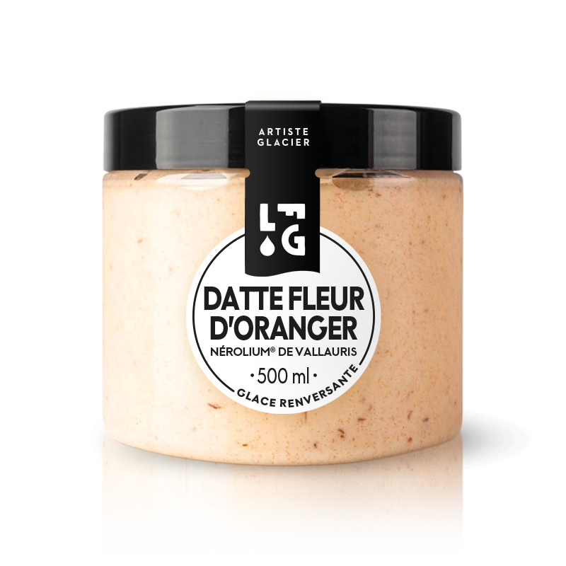 Glace artisanale à la datte et à la fleur d'oranger