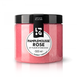 Sorbet artisanal au pamplemousse rose et à l'hibiscus