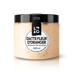 Glace artisanale à la datte Medjool et la fleur d'oranger de Vallauris
