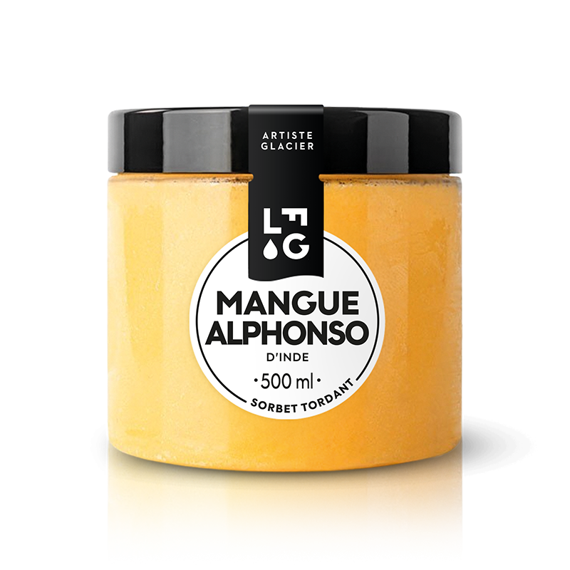 Sorbet artisanal à la mangue Alphonso.