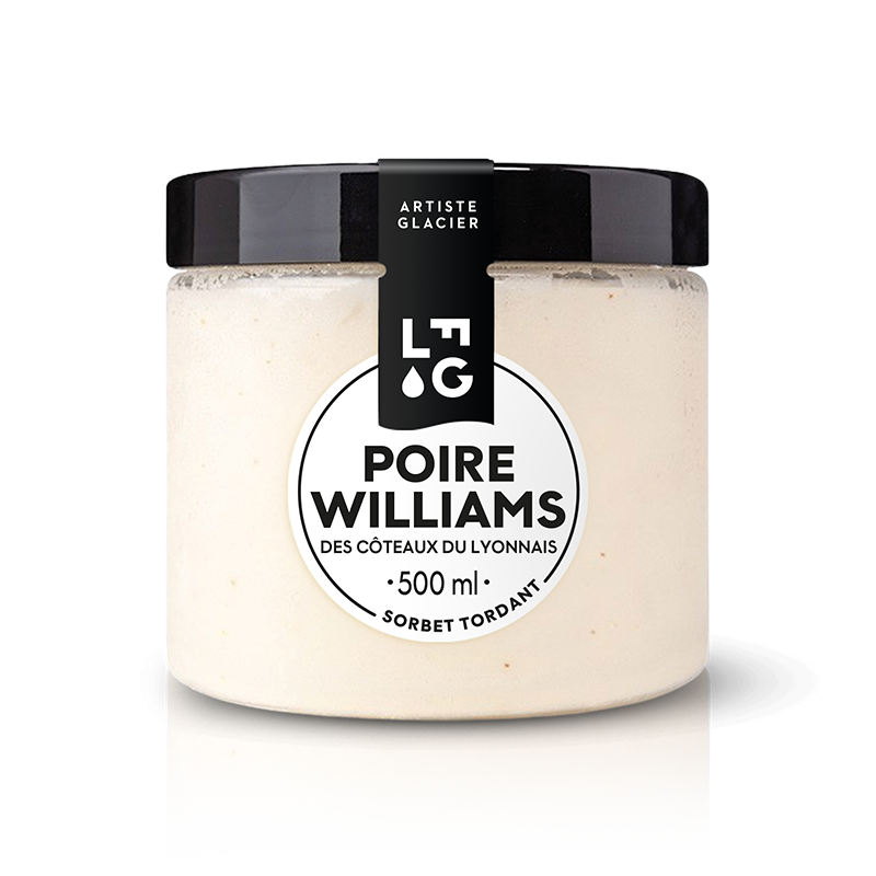 Sorbet artisanal à la poire Williams des coteaux du Lyonnais