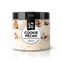 Glace artisanale au cookie pécan et vanille de Madagascar