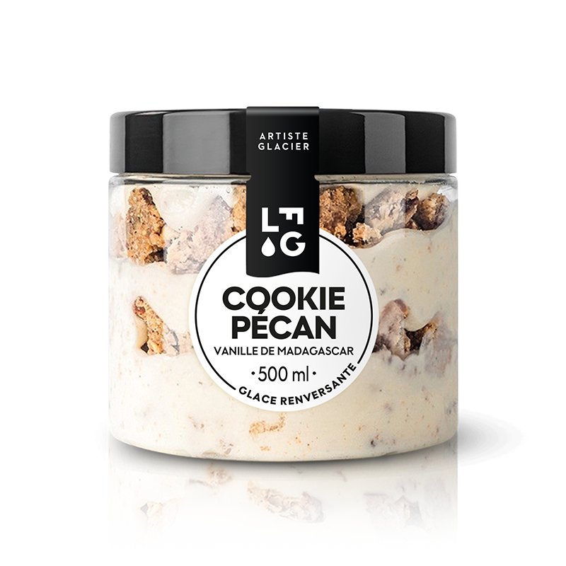 Glace artisanale au cookie pécan et vanille de Madagascar