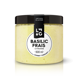 Sorbet artisanal basilic frais.