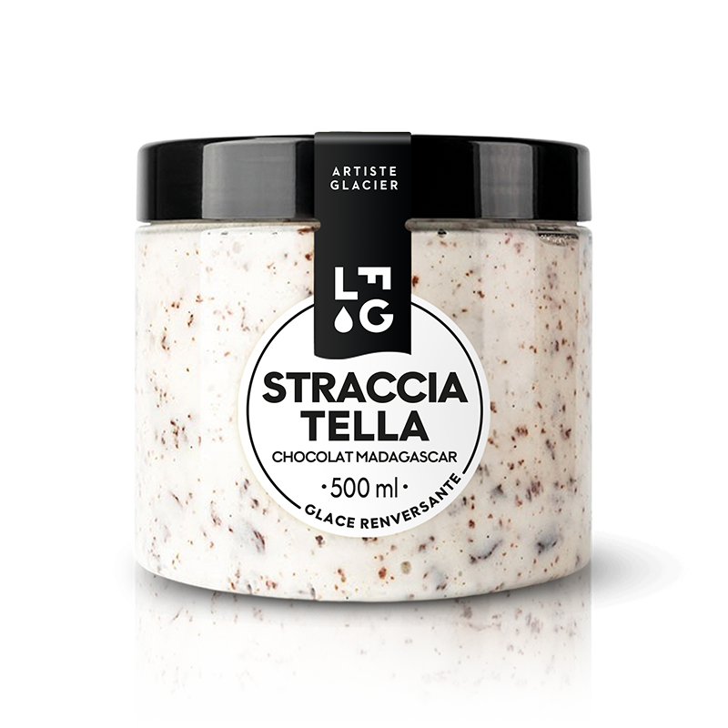 Glace artisanale stracciatella au chocolat de Madagascar.