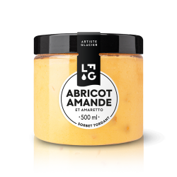 Sorbet artisanal abricot amande et amaretto.