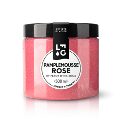 Sorbet artisanal au pamplemousse rose et à l'hibiscus