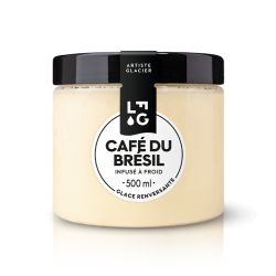 Glace artisanale au café du Brésil, infusé à froid.