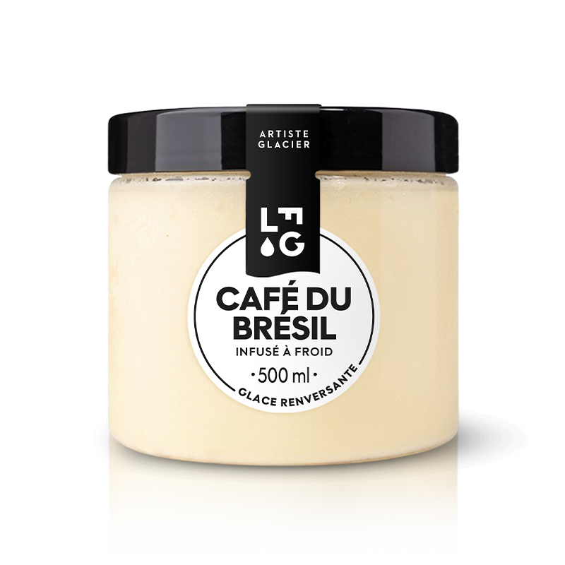 Glace artisanale au café du Brésil, infusé à froid.