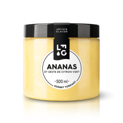 Sorbet ananas et zestes de citron vert