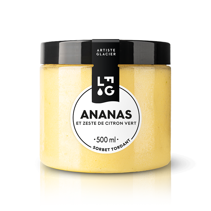 Sorbet ananas et zestes de citron vert