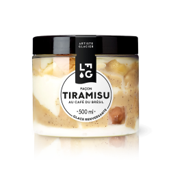 Glace artisanale façon Tiramisu au café du Brésil