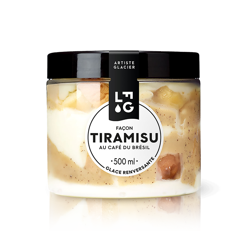 Glace artisanale façon Tiramisu au café du Brésil