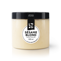 Glace artisanale sésame blond façon praliné.