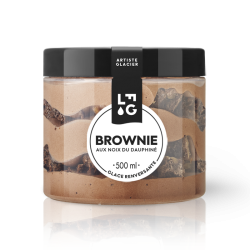 Glace artisanale Brownie aux noix du Dauphiné
