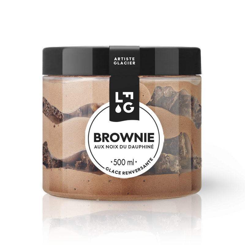 Glace artisanale Brownie aux noix du Dauphiné